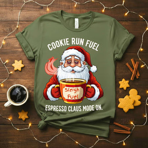 Espresso Clause Mode On Meme Funny Tee – Funny Christmas coffee meme shirt, caffeine and Santa humor t-shirt.
