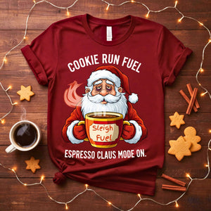 Espresso Clause Mode On Meme Funny Tee – Funny Christmas coffee meme shirt, caffeine and Santa humor t-shirt.