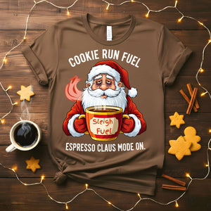 Espresso Clause Mode On Meme Funny Tee – Funny Christmas coffee meme shirt, caffeine and Santa humor t-shirt.