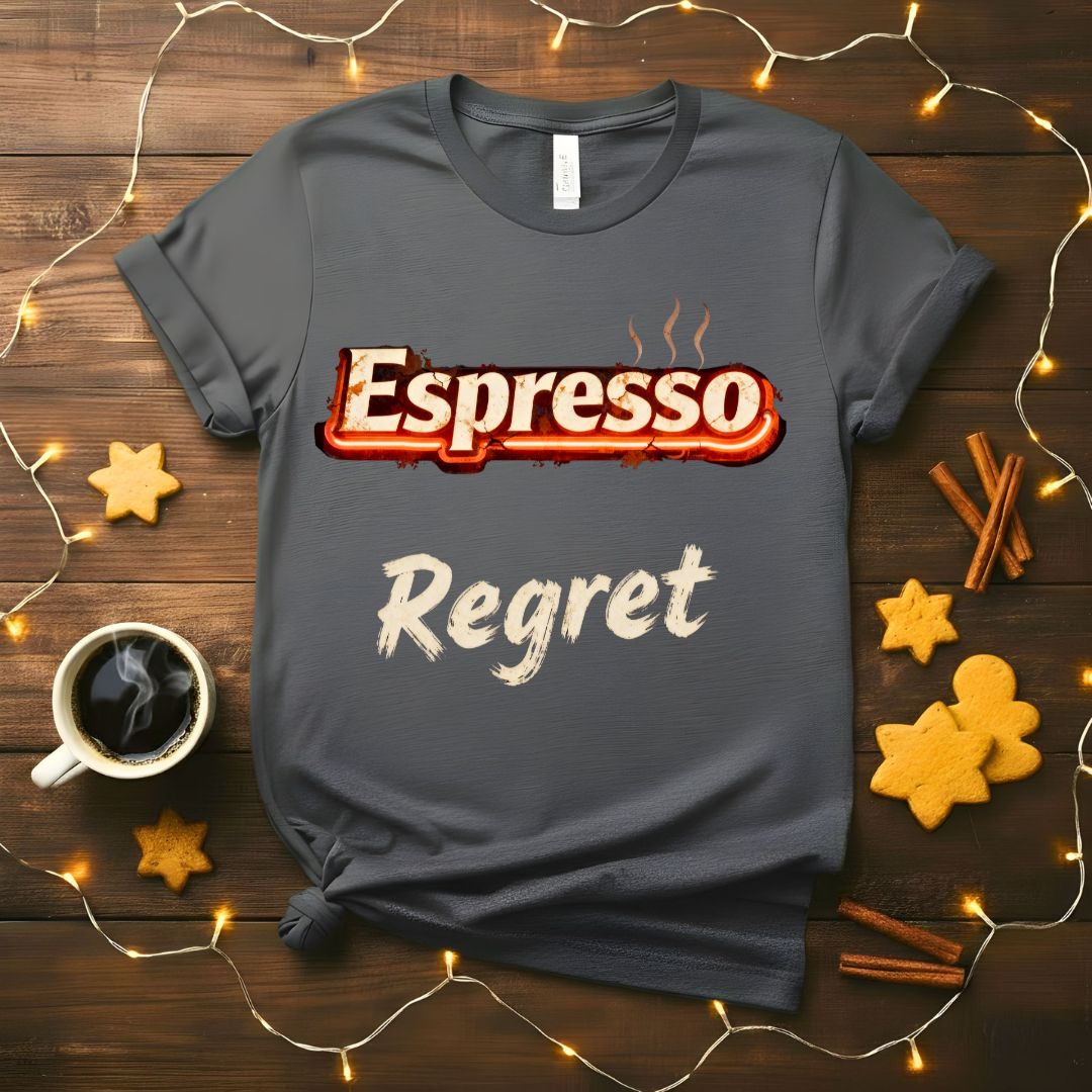 Espresso Regret funny coffee consequences meme t-shirt