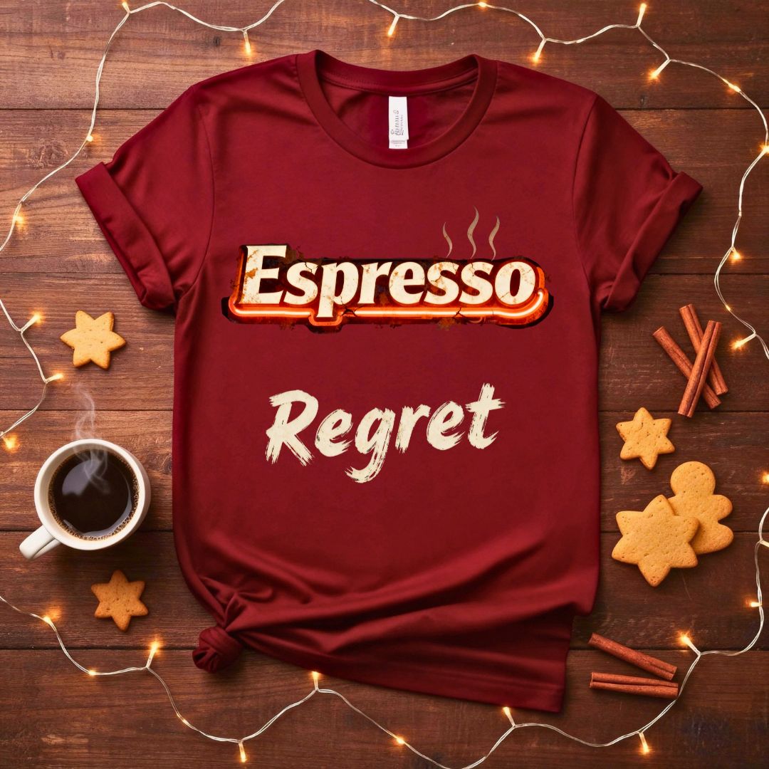 Espresso Regret funny coffee consequences meme t-shirt