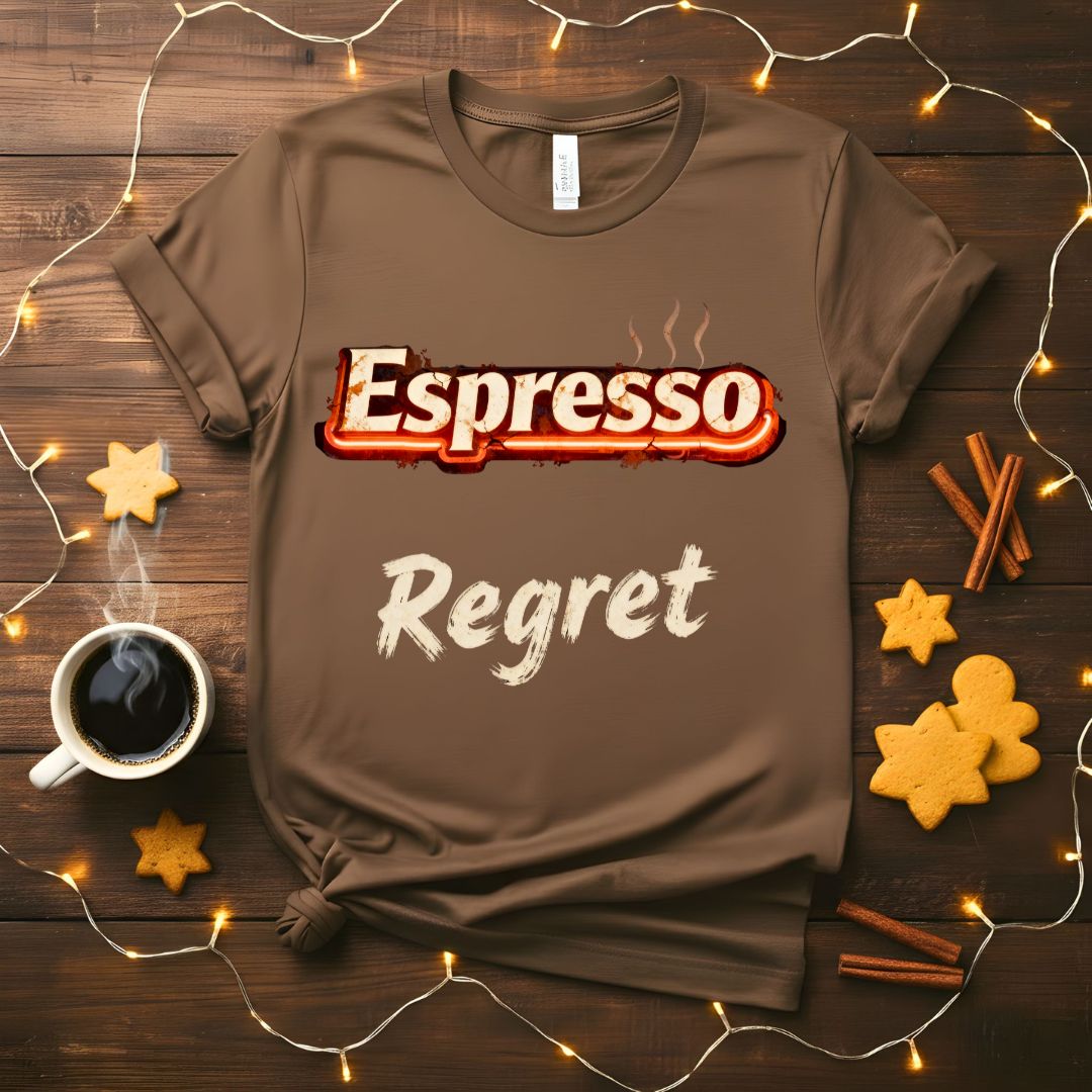 Espresso Regret funny coffee consequences meme t-shirt