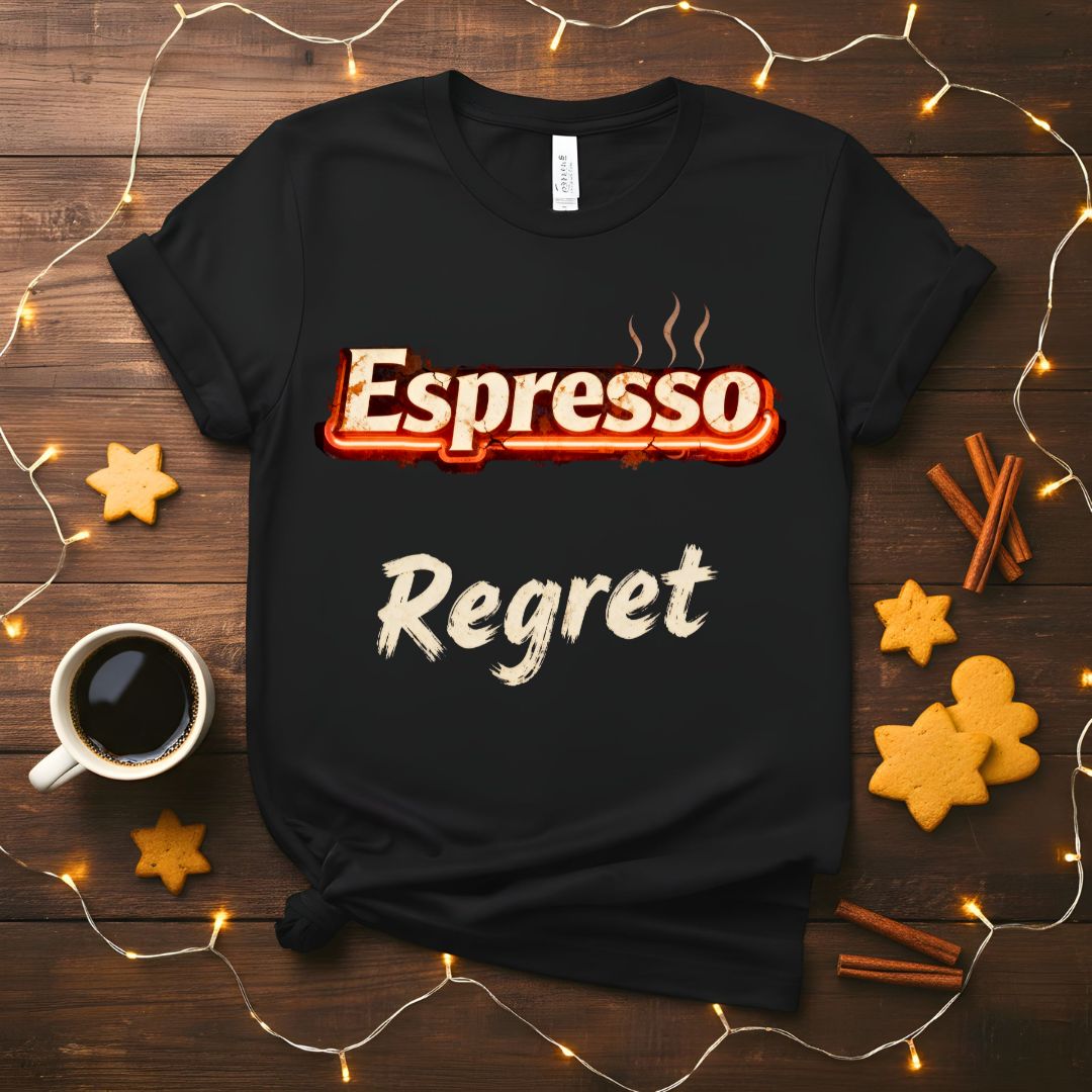 Espresso Regret funny coffee consequences meme t-shirt