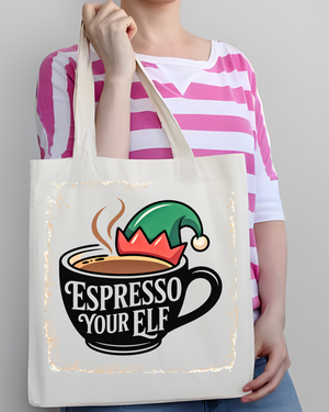 Espresso Yourself Funny Christmas Coffee Tote Bag