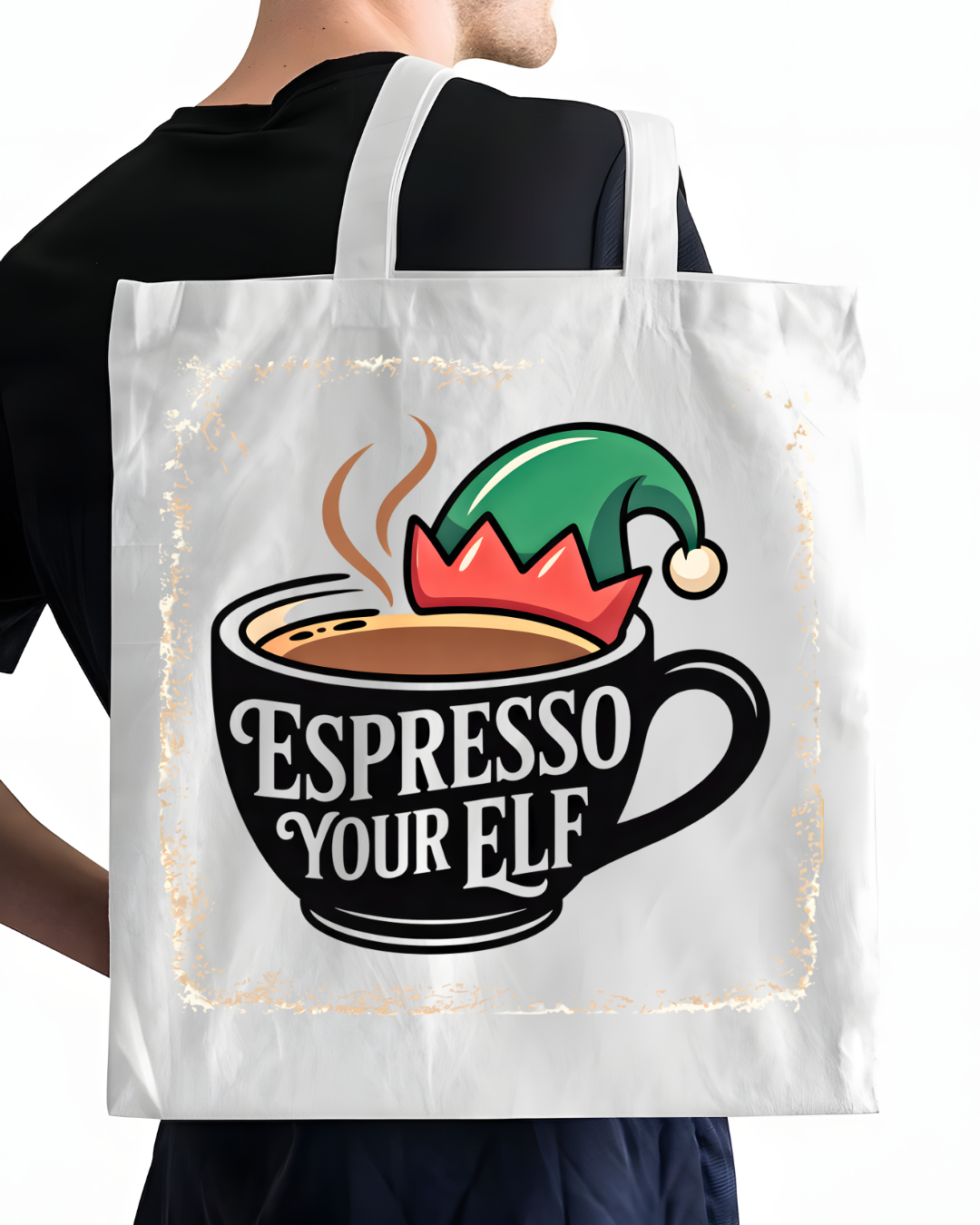 Espresso Yourself Funny Christmas Coffee Tote Bag