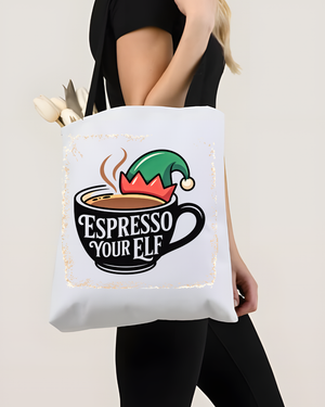 Espresso Yourself Funny Christmas Coffee Tote Bag