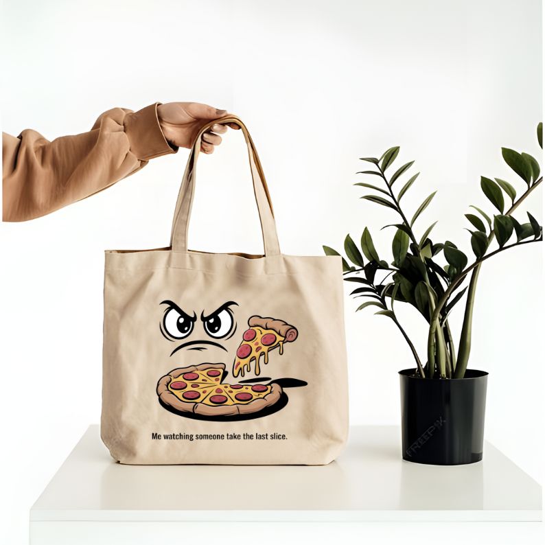Eye On Pizza Funny Meme Tote Bag