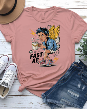 Fast AF funny parody t-shirt for runners