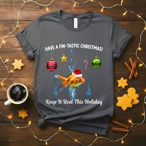 Fin-Tastic Christmas funny aquatic animal pun t-shirt