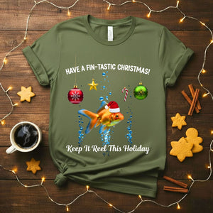 Fin-Tastic Christmas funny aquatic animal pun t-shirt