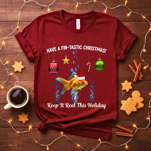 Fin-Tastic Christmas funny aquatic animal pun t-shirt