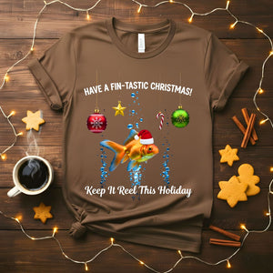 Fin-Tastic Christmas funny aquatic animal pun t-shirt
