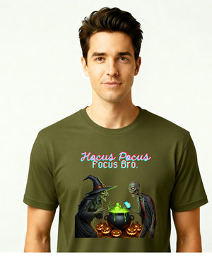 Focus Bro Halloween Meme Funny Tee – spooky meme t-shirt with funny distracted text design and Halloween typography”