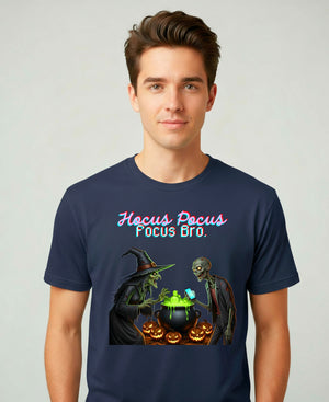 Focus Bro Halloween Meme Funny Tee – spooky meme t-shirt with funny distracted text design and Halloween typography”