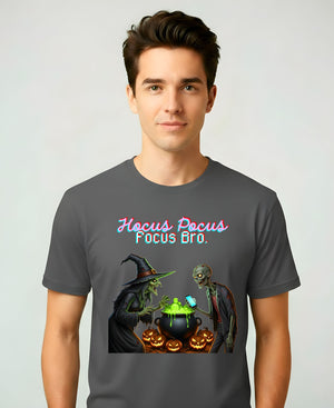Focus Bro Halloween Meme Funny Tee – spooky meme t-shirt with funny distracted text design and Halloween typography”