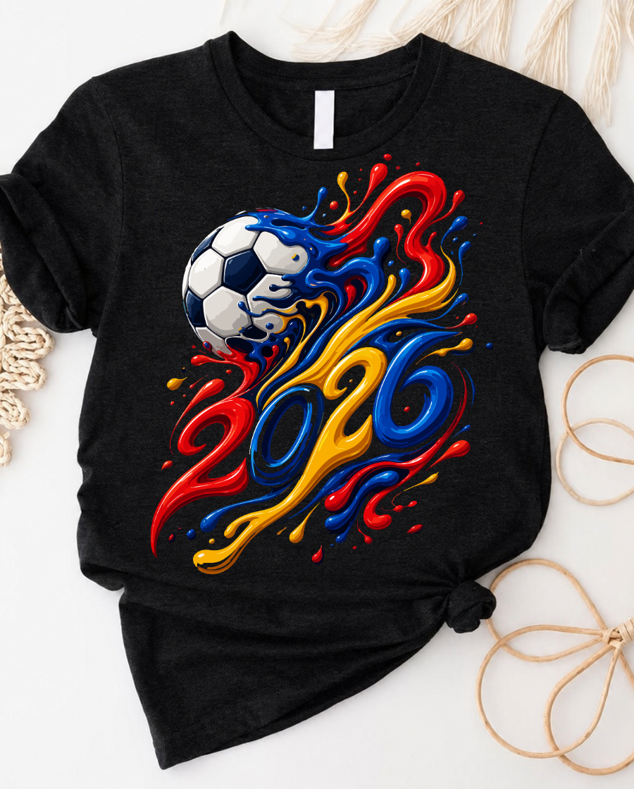 Football 2026 t-shirt with bold graphic design and soccer ball