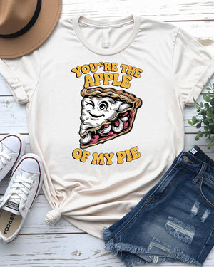 Funny Apple of My Pie pizza pun tee