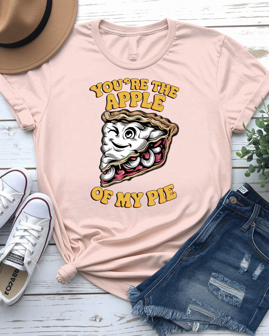 Funny Apple of My Pie pizza pun tee