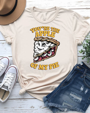 Funny Apple of My Pie pizza pun tee