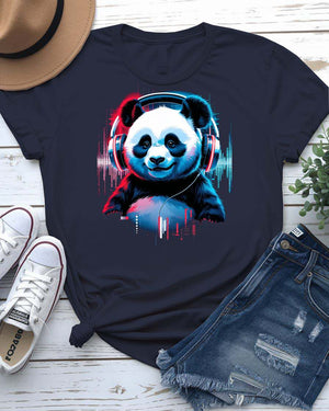 Funny DJ Panda Meme Tee showing panda spinning music decks – unisex made-to-order music meme shirt by Memez Store