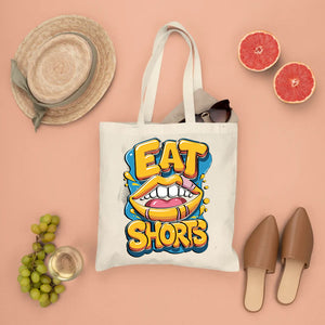 Funny Eat Shorts canvas tote bag