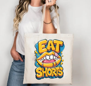 Funny Eat Shorts canvas tote bag