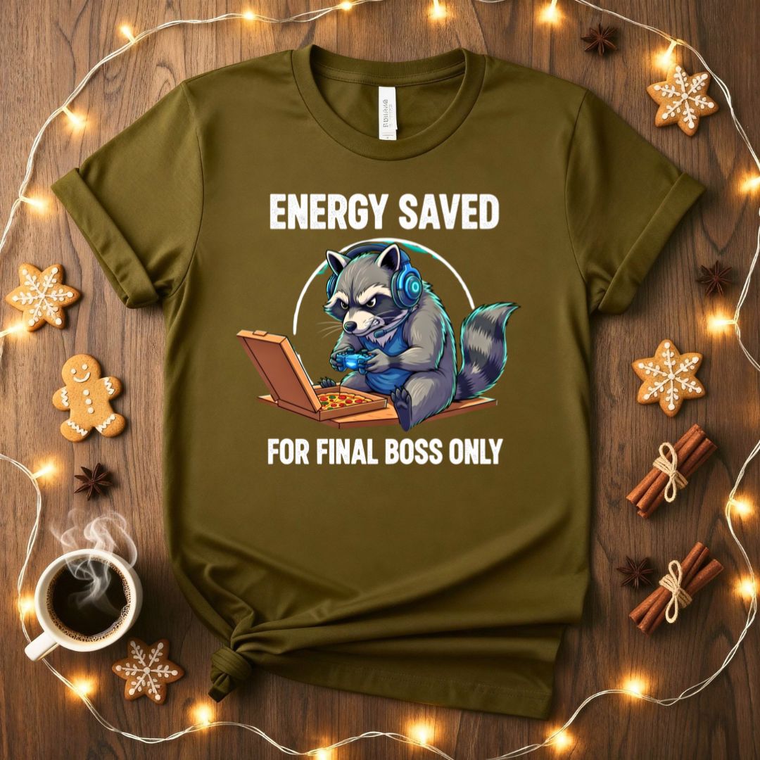 Funny Energy Saved Geek T-Shirt for introverts