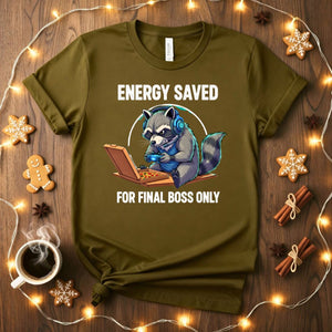 Funny Energy Saved Geek T-Shirt for introverts