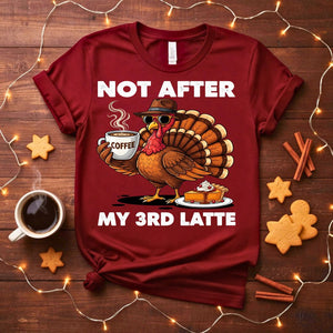 Funny Not After My Third Latte Christmas T-Shirt with animal