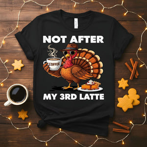 Funny Not After My Third Latte Christmas T-Shirt with animal