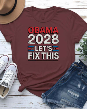 “Funny Obama 2028 political meme t-shirt unisex”