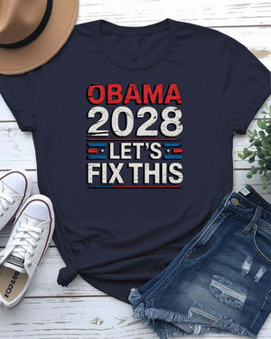“Funny Obama 2028 political meme t-shirt unisex”