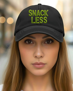 Minimalist Snackless embroidered cap funny typography”