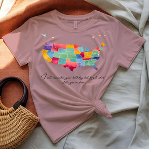 Funny Text American Map T-Shirt Humor