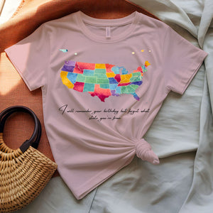 Funny Text American Map T-Shirt Humor