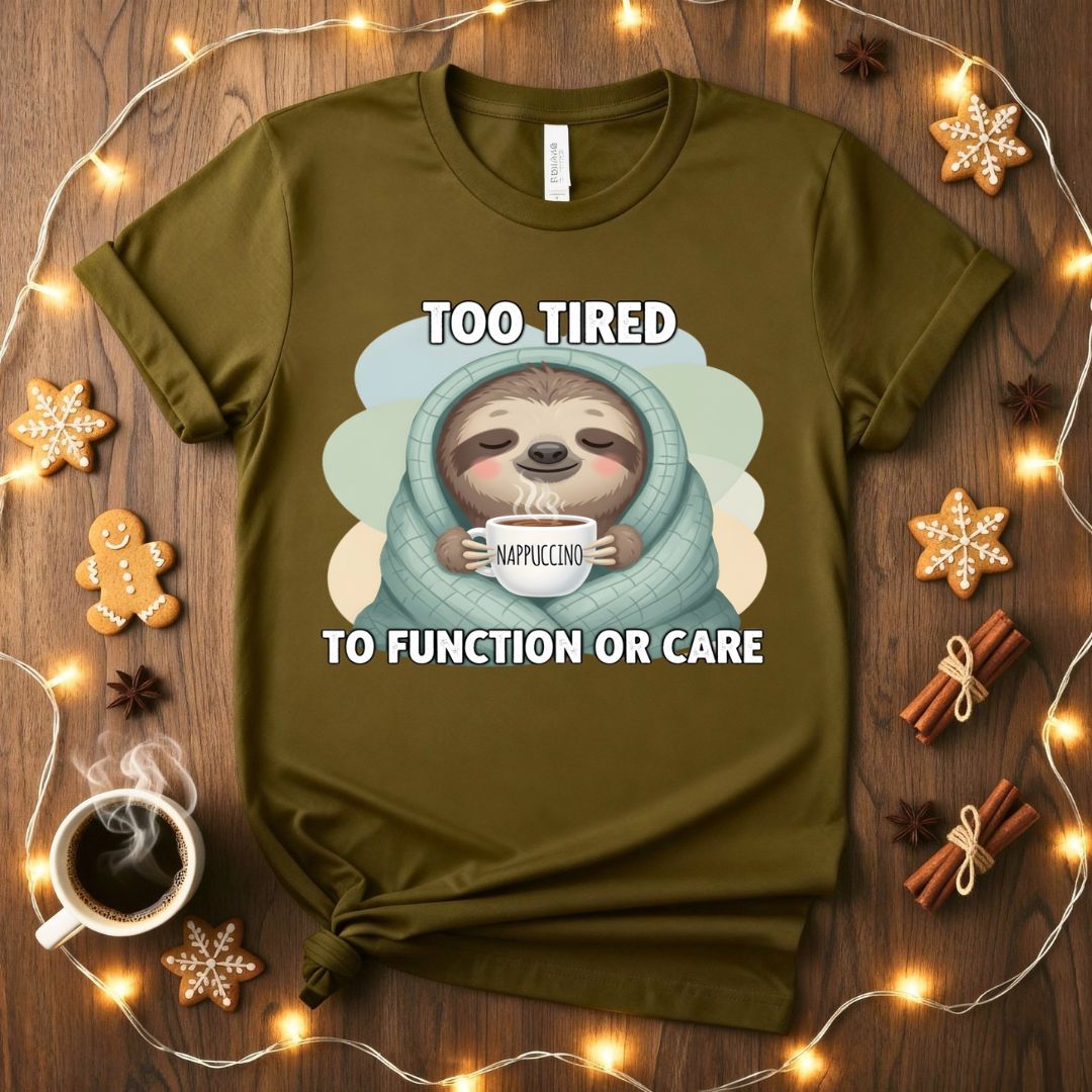 Funny Too Tired T-Shirt for exhausted people