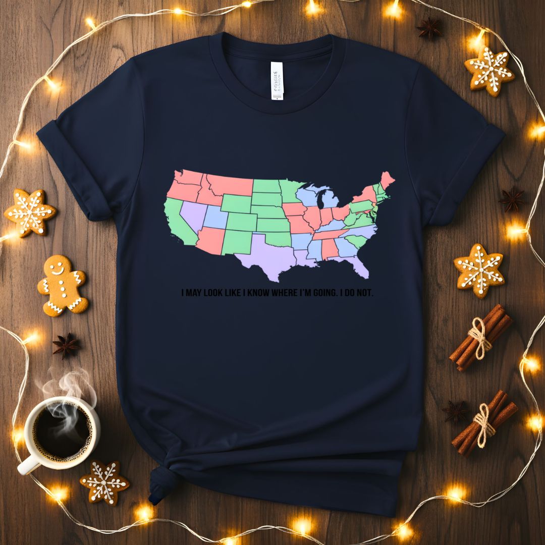 Funny USA Map Meme T-Shirt with Labeled States