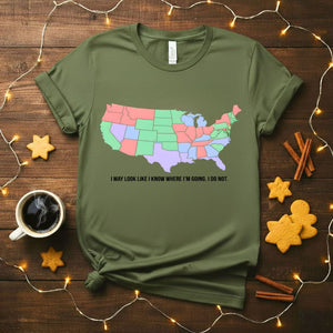 Funny USA Map Meme T-Shirt with Labeled States