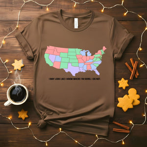 Funny USA Map Meme T-Shirt with Labeled States
