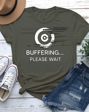 Funny buffering please wait unisex tee