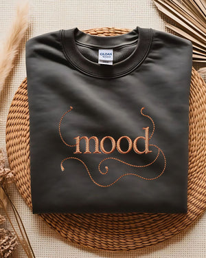 Minimalist embroidered typography sweatshirt for everyday wear