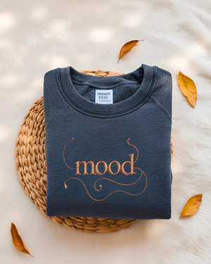 Minimalist embroidered typography sweatshirt for everyday wear