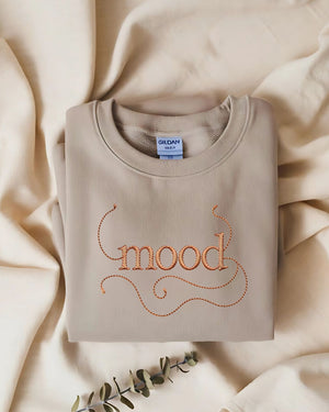 Minimalist embroidered typography sweatshirt for everyday wear