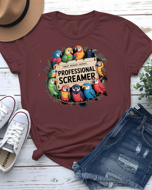 “Funny meme bird shirt with screaming cockatoo”