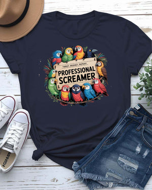 “Funny meme bird shirt with screaming cockatoo”