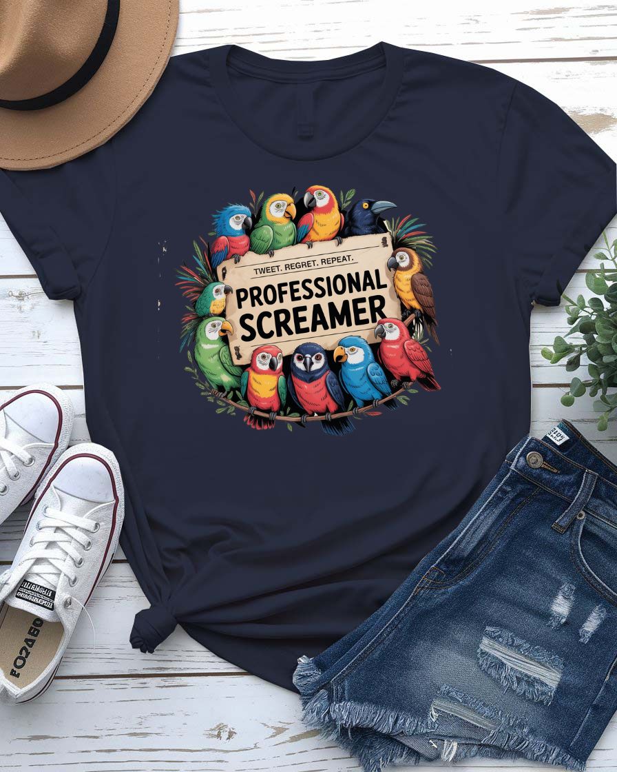 âFunny meme bird shirt with screaming cockatooâ