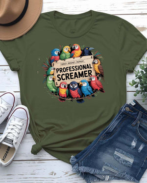 “Funny meme bird shirt with screaming cockatoo”