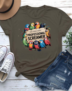 “Funny meme bird shirt with screaming cockatoo”