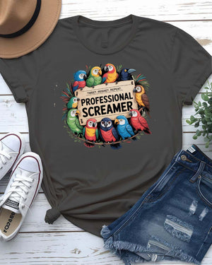 “Funny meme bird shirt with screaming cockatoo”