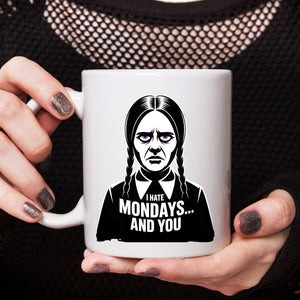 Funny office mug with I Hate Mondays text design”